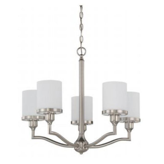 Sunset Lighting 5-Light 100W Payton Chandelier Bright Satin Nickel  F21005-80