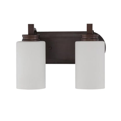 Sunset Lighting Dalton 2-Light Vanity 100W Opal Etched Glass With Provincial Bronze Finish F18012-64