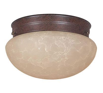 Sunset Lighting 6" Flush Mount w/ Tea Stained Glass, Rubbed Bronze Finish F3272-62
