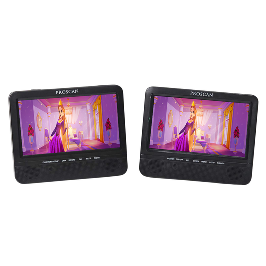 Proscan 7" Dual Screen Portable CD DVD Player w/ SD Card slot, USB port PDVD7751-B