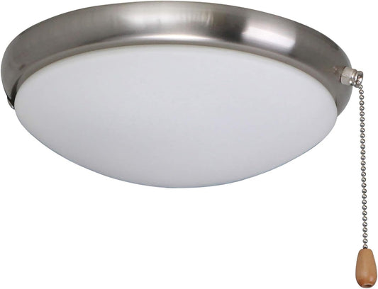 Emerson Ceiling Fans LK65BS Moon Light Fixture, Two 60-Watt Candelabra Bulbs, 10-Inch Wide, 3.75-Inch High, Brushed Steel