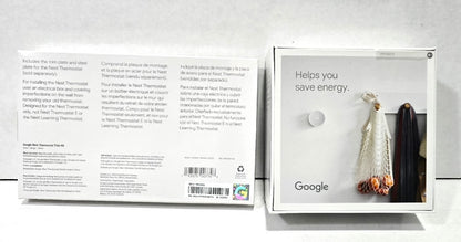 Google Nest Thermostat GA01334-US w/ Bonus Trim Kit GZZN7