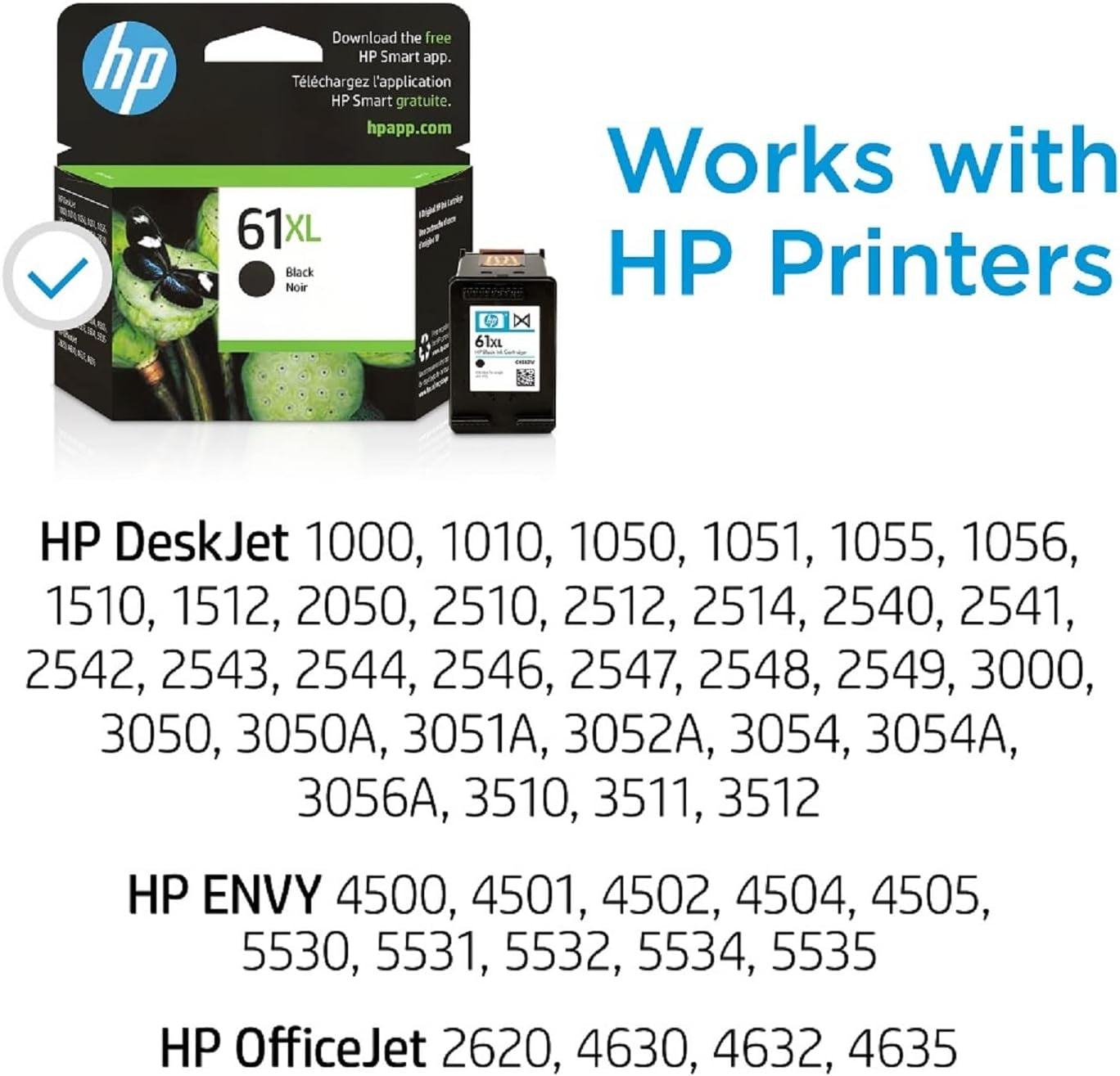 HP 61XL High Yield Black Ink Cartridge 2-Pack