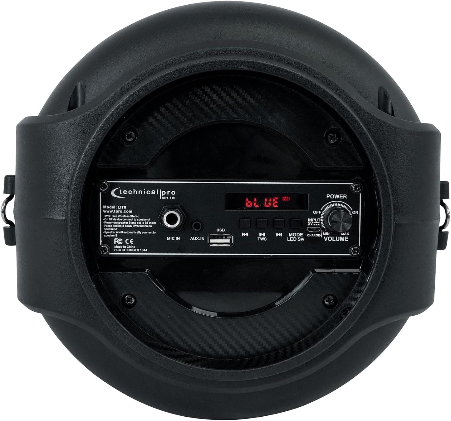Technical Pro LIT8 Portable 8" Bluetooth LED Party Speakers w/Wireless Link Pair