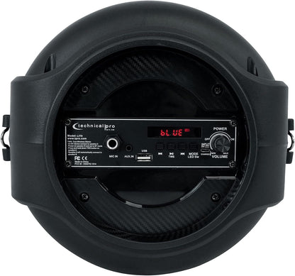 Technical Pro LIT8 Portable 8" Bluetooth LED Party Speakers w/Wireless Link Pair