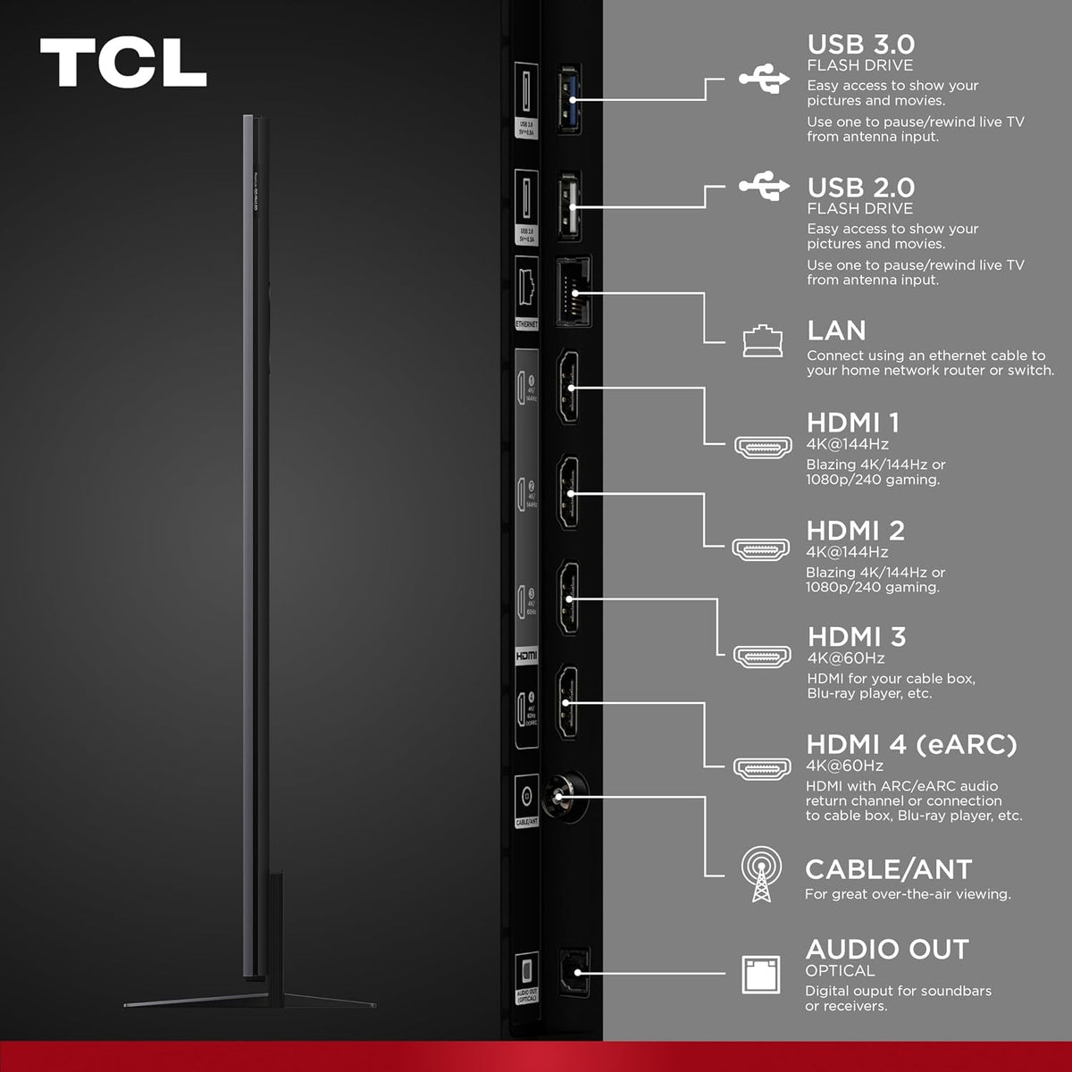 TCL - 85" Class QM8K Series 4K UHD HDR QD-Mini LED Smart TV with Google TV (2025)