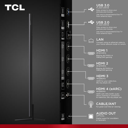 TCL - 85" Class QM8K Series 4K UHD HDR QD-Mini LED Smart TV with Google TV (2025)
