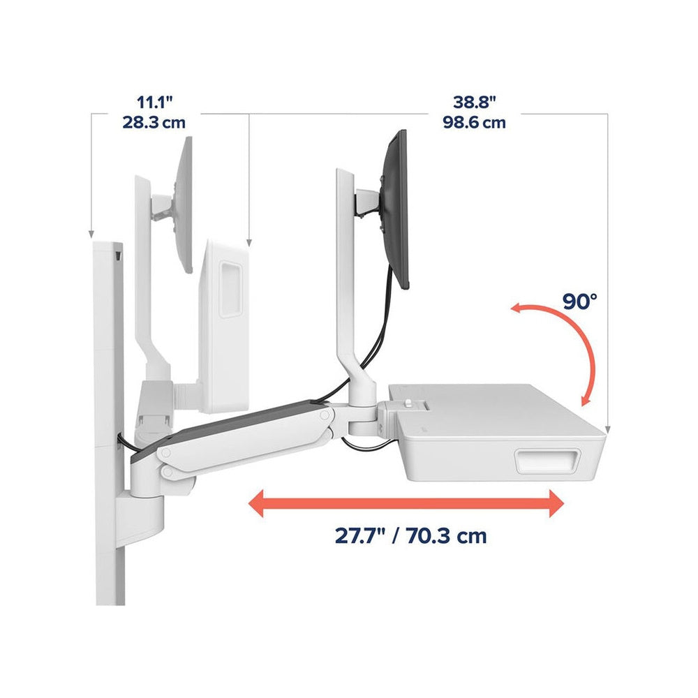 Ergotron CareFit Combo System with Worksurface Snow White 45-619-251
