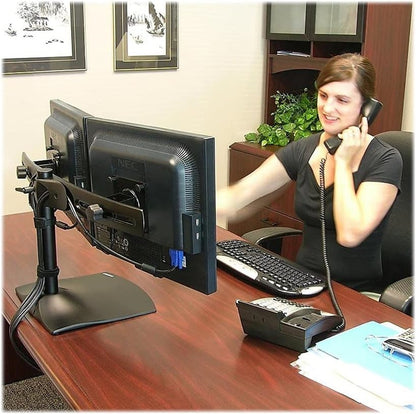 Ergotron DS100 Dual-Monitor Desk Stand, Horizontal, Black 33-322-200
