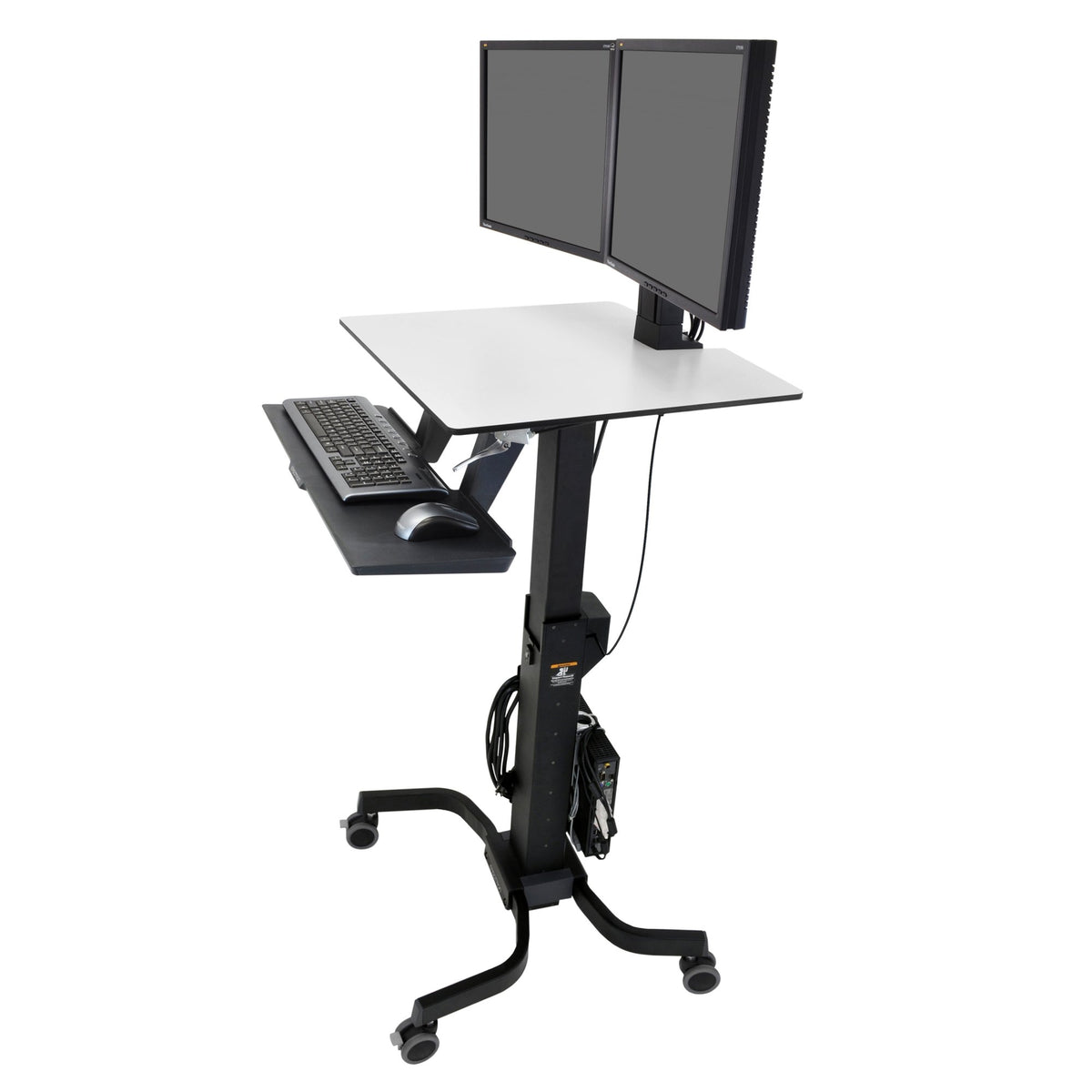 Ergotron – WorkFit-C Dual Monitor Mobile Standing Desk for 2 Monitors Up to 24 Inches 24-214-085