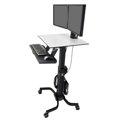 Ergotron – WorkFit-C Dual Monitor Mobile Standing Desk for 2 Monitors Up to 24 Inches 24-214-085
