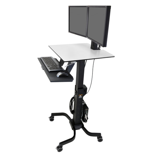 Ergotron – WorkFit-C Dual Monitor Mobile Standing Desk for 2 Monitors Up to 24 Inches 24-214-085