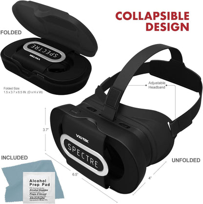 VIOTEK Spectre VR Headset for Smartphones (4.5 to 6 Inches) | Foldable, Lightweight & Comfortable SPA-01