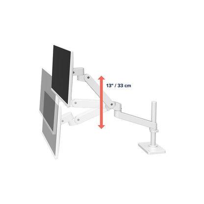 Ergotron 45-695-290 LX Pro Desk Mount Articulating Monitor Arm, Tall Pole White