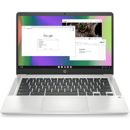 HP 14A-NA0226NR Chromebook 14 Laptop, Intel Celeron N4120, 4 GB RAM, 64 GB eMMC, 14" HD Display, Chrome OS