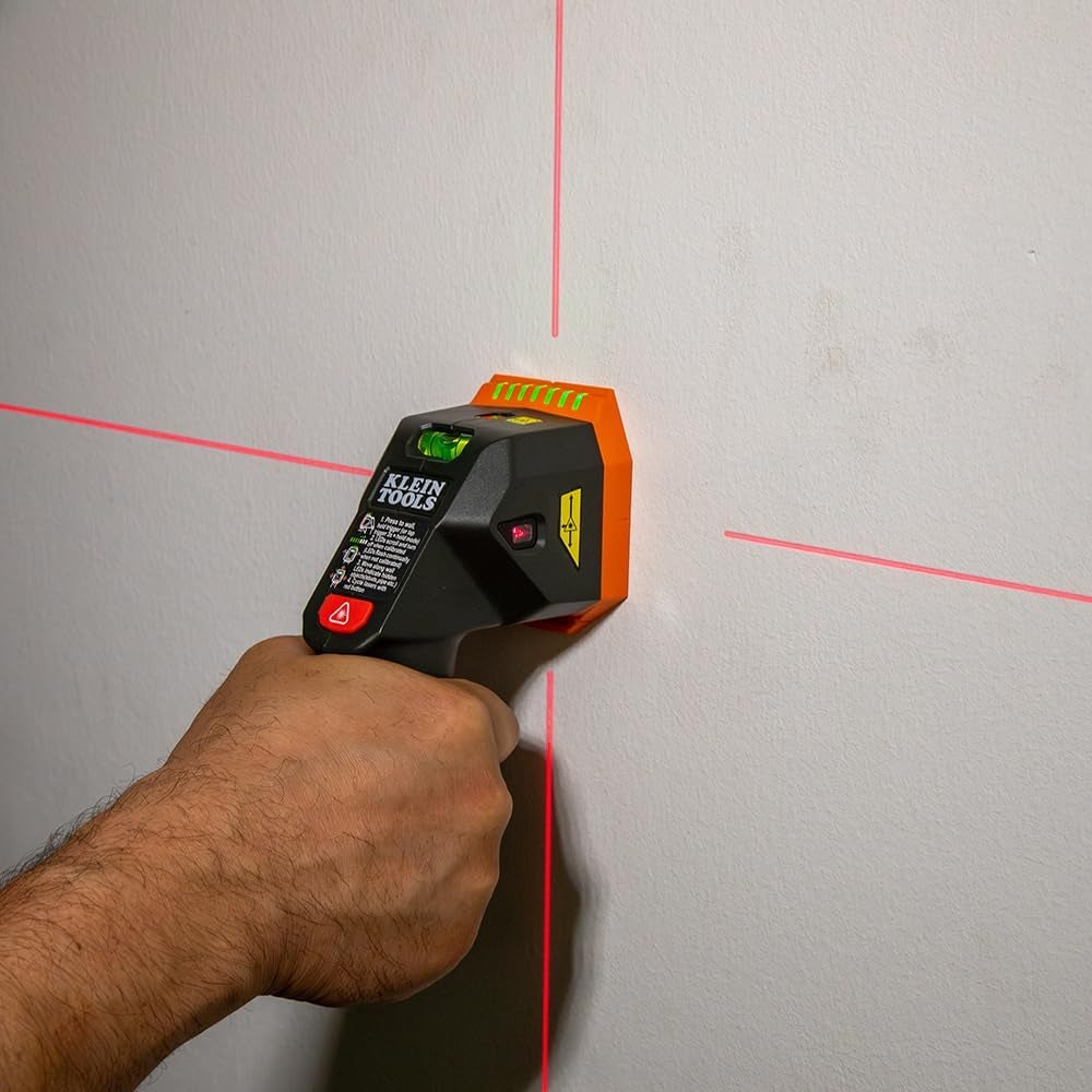Klein Tools ESF150LL Laser Level Stud Finder, Bubble Level, Laser Class 3R; ≤5mW; 15-Foot in All Directions
