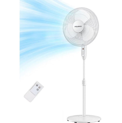 Pelonis 3-Speed Oscillating Free Standing Electric Household Fan White PFS40A4BWW