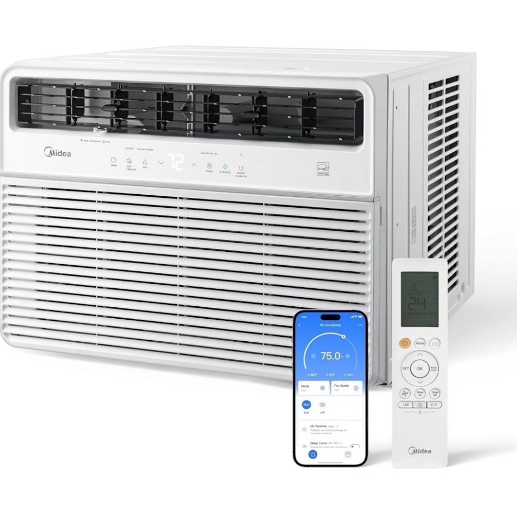Midea MAW24S2VWT-A 24,000 BTU Smart Inverter Window AC Unit w/ APP, Remote, Cools up to 1,500 Sq Ft, White
