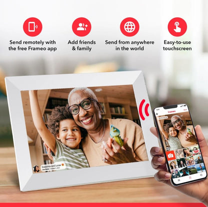 ONN 10.1” Digital Picture Frame Frameo Wi-Fi Photo Transfer & 16 GB Memory 100147212