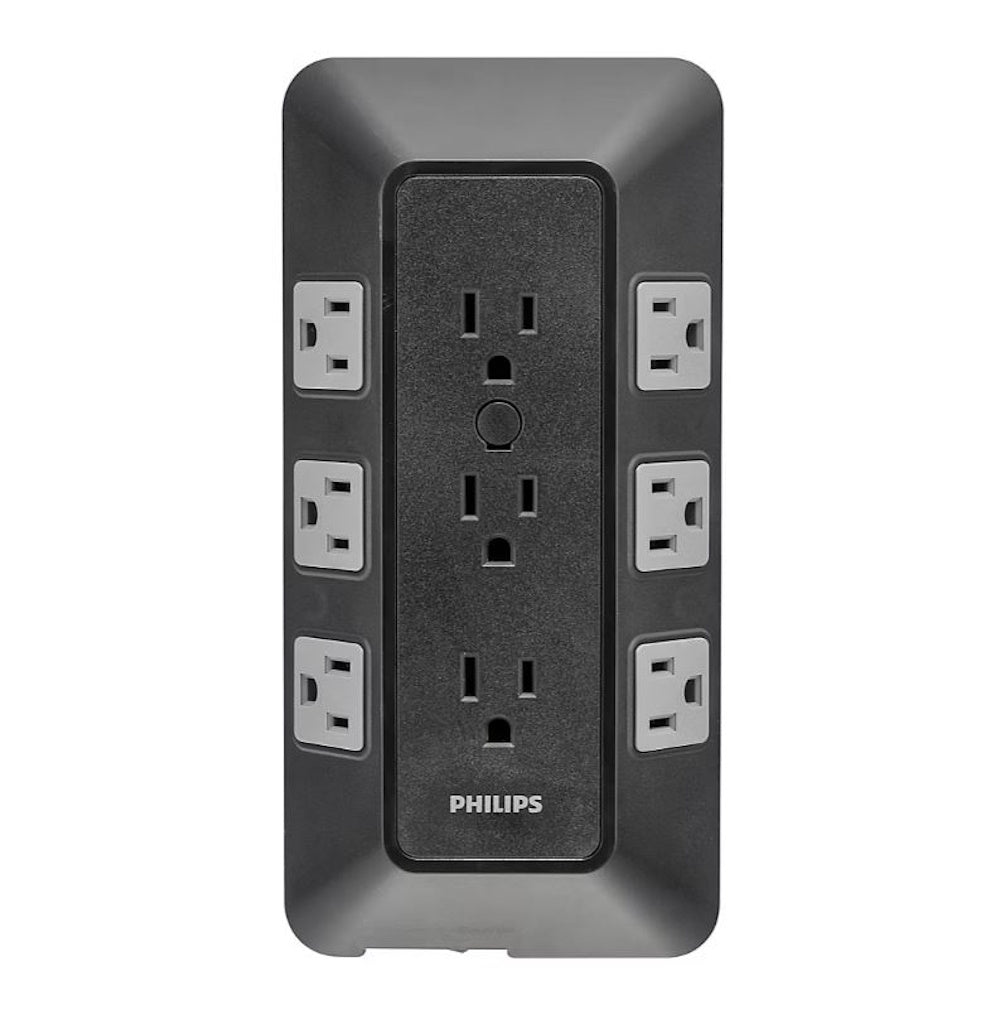 Philips 17-Outlet Surge Tap/Protector Combo Pack Black/Gray SPP9853B37