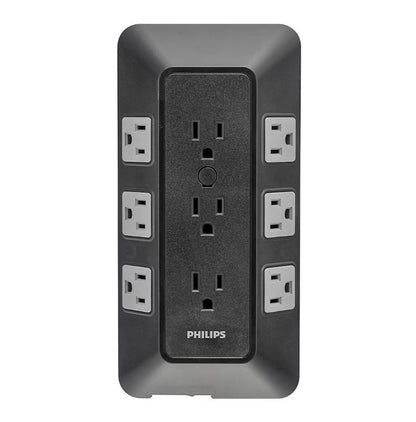 Philips 17-Outlet Surge Tap/Protector Combo Pack Black/Gray SPP9853B37