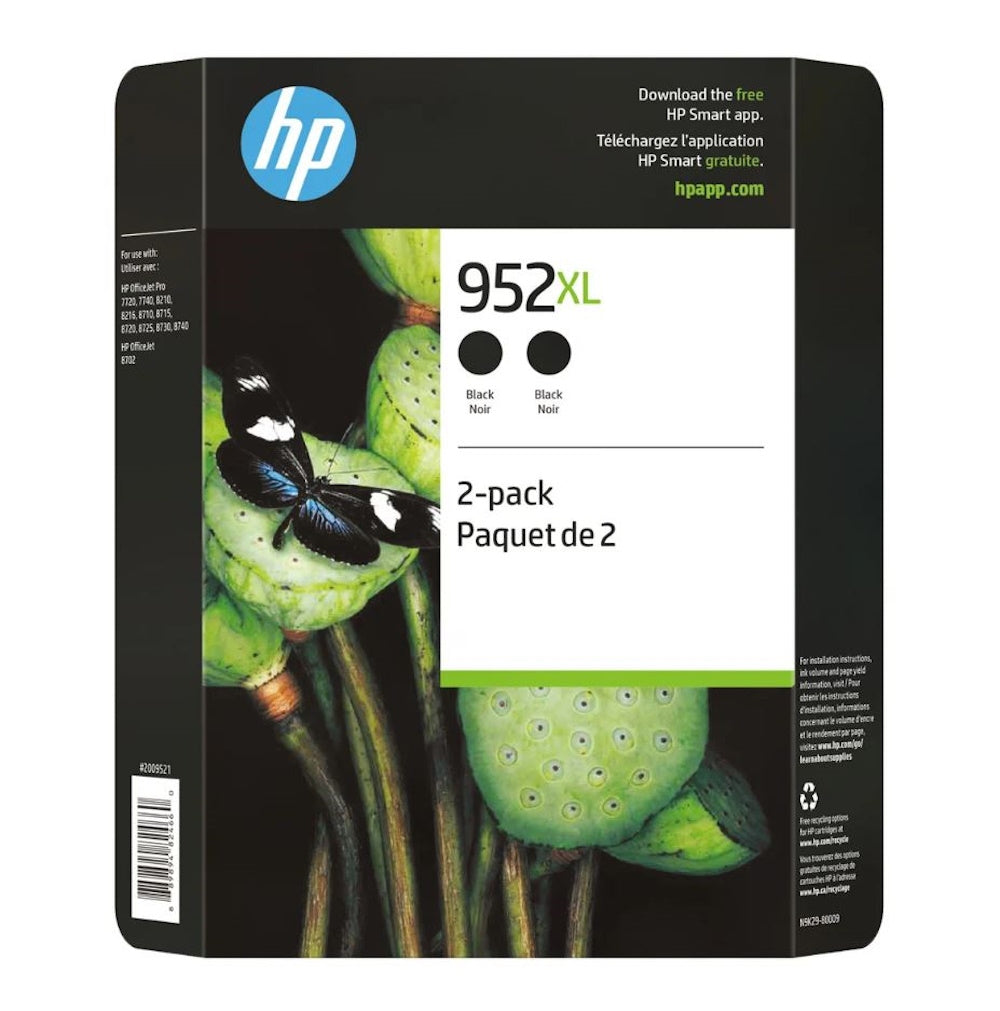 HP 952XL Black High Yield Original Ink Cartridges N9K29BN 2-pack