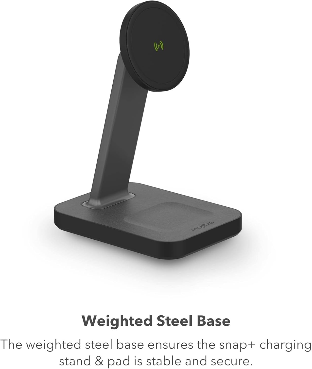 Mophie Snap+ 15W Wireless Charging Stand & Pad with MagSafe Compatibility Black