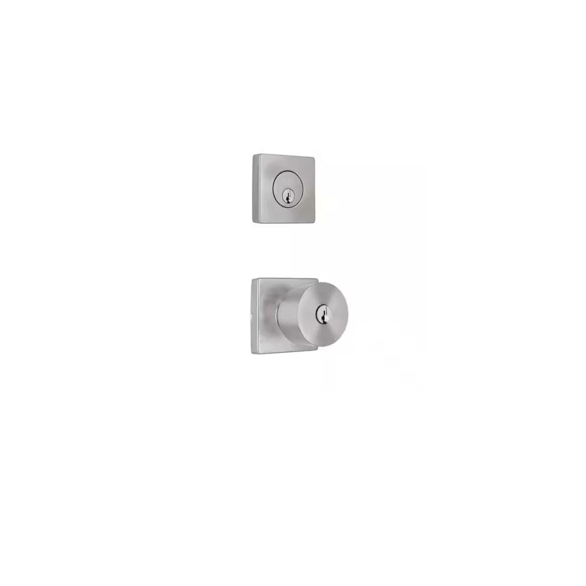 Ridgeway Satin Nickel Single Cylinder Door Knob Combo Pack with Square Rose BVX2D21SJYBVAXJ