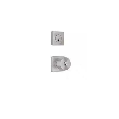 Ridgeway Satin Nickel Single Cylinder Door Knob Combo Pack with Square Rose BVX2D21SJYBVAXJ