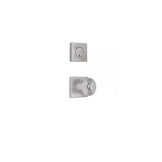 Ridgeway Satin Nickel Single Cylinder Door Knob Combo Pack with Square Rose BVX2D21SJYBVAXJ