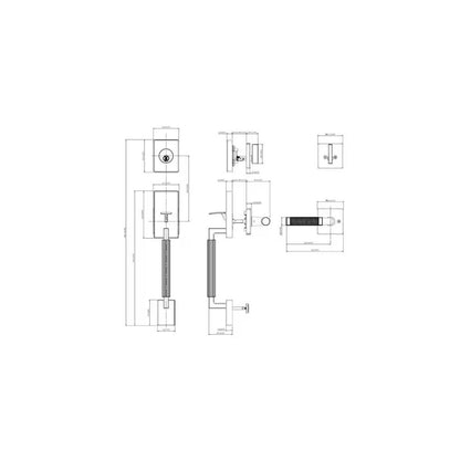 Woodward Matte Black Single Cylinder Door Handleset with Woodcliff Interior Lever HG2X9H21LXEXJ