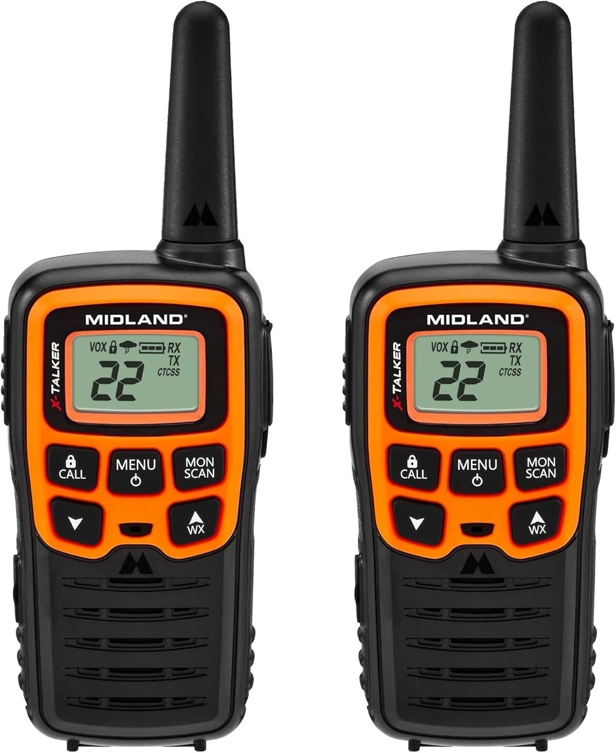 Midland X-TALKER 28-Mile, 22-Channel FRS 2-Way Radios (Pair) Orange T51VP3X6