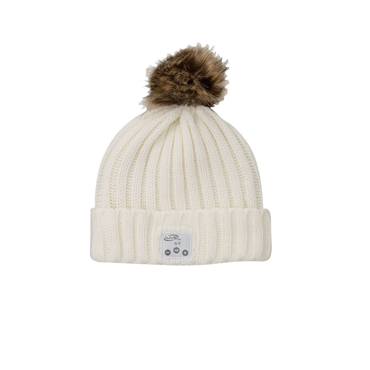 iLive Wireless Knit Cap with Pom-Pom and Built-in Speaker IAKB48CW