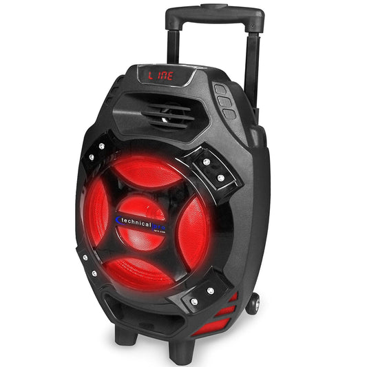 Technical Pro CALLE7 Rechargeable Bluetooth Party Speaker with 8-Inch LED Woofer