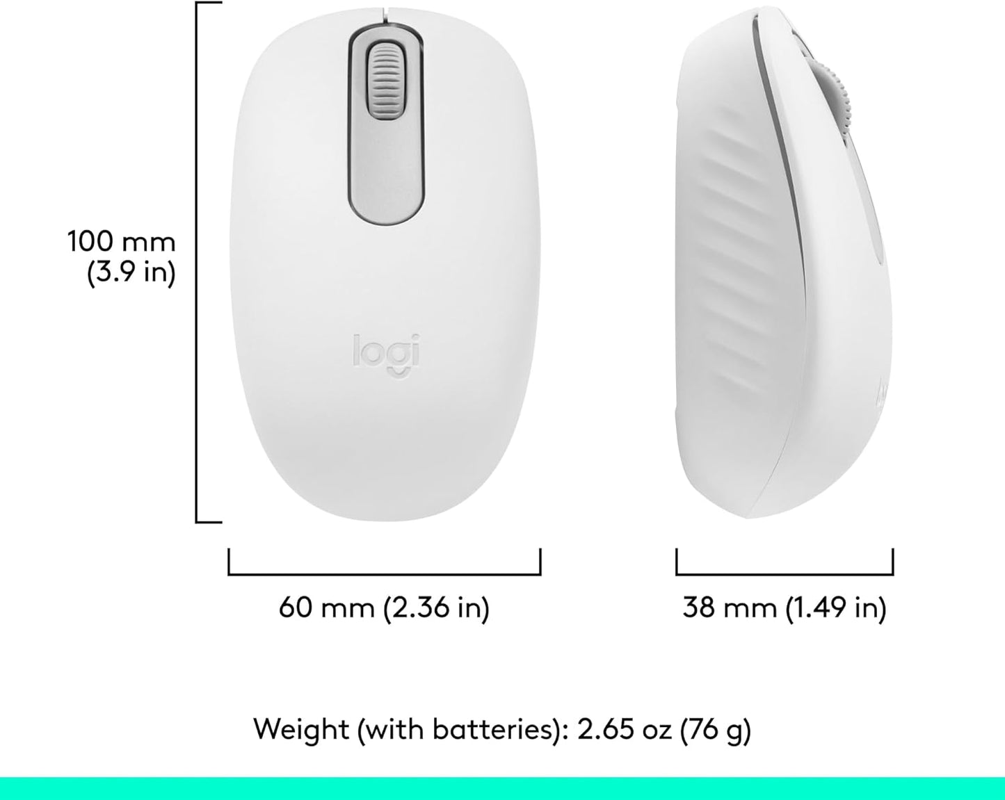 Logitech M196 Bluetooth Wireless Mouse, Compact and Portable Mouse, 12-Month Battery White 910-007438