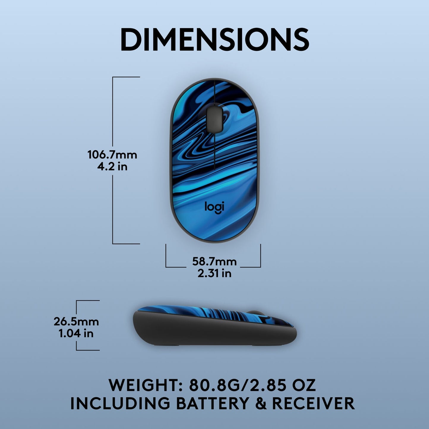 Logitech M340 Compact Ambidextrous Silent Wireless Mouse Blue Galaxy 910-007282