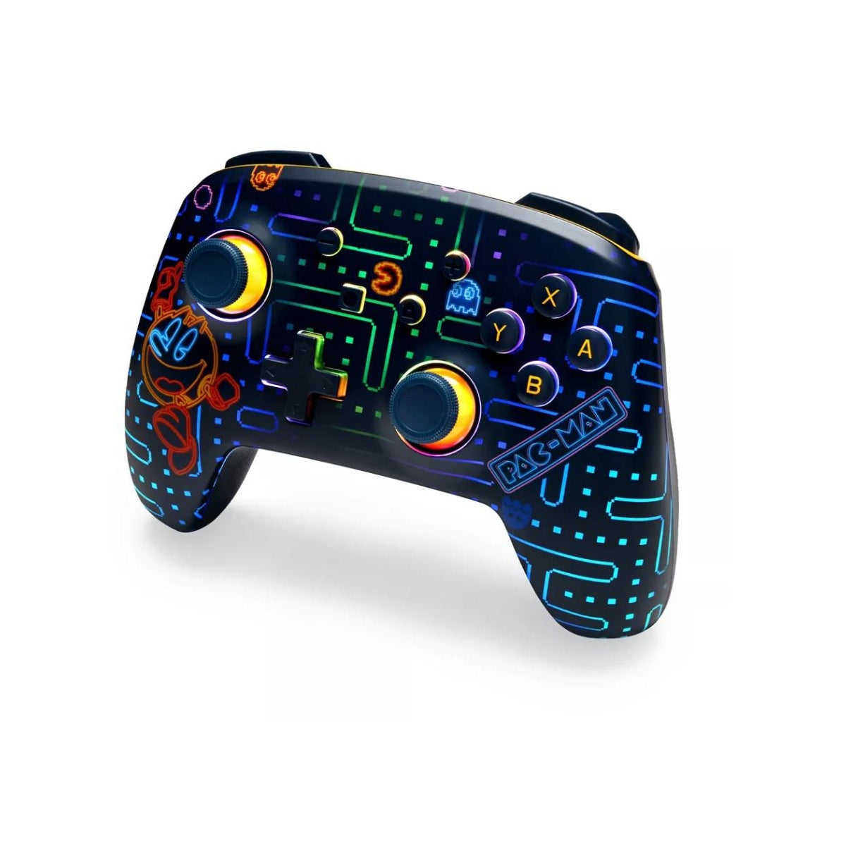 PowerA PAC-MAN Neon Arcade Enhanced Wireless Controller with Lumectra - Nintendo Switch: Compatible with Switch OLED & Lite