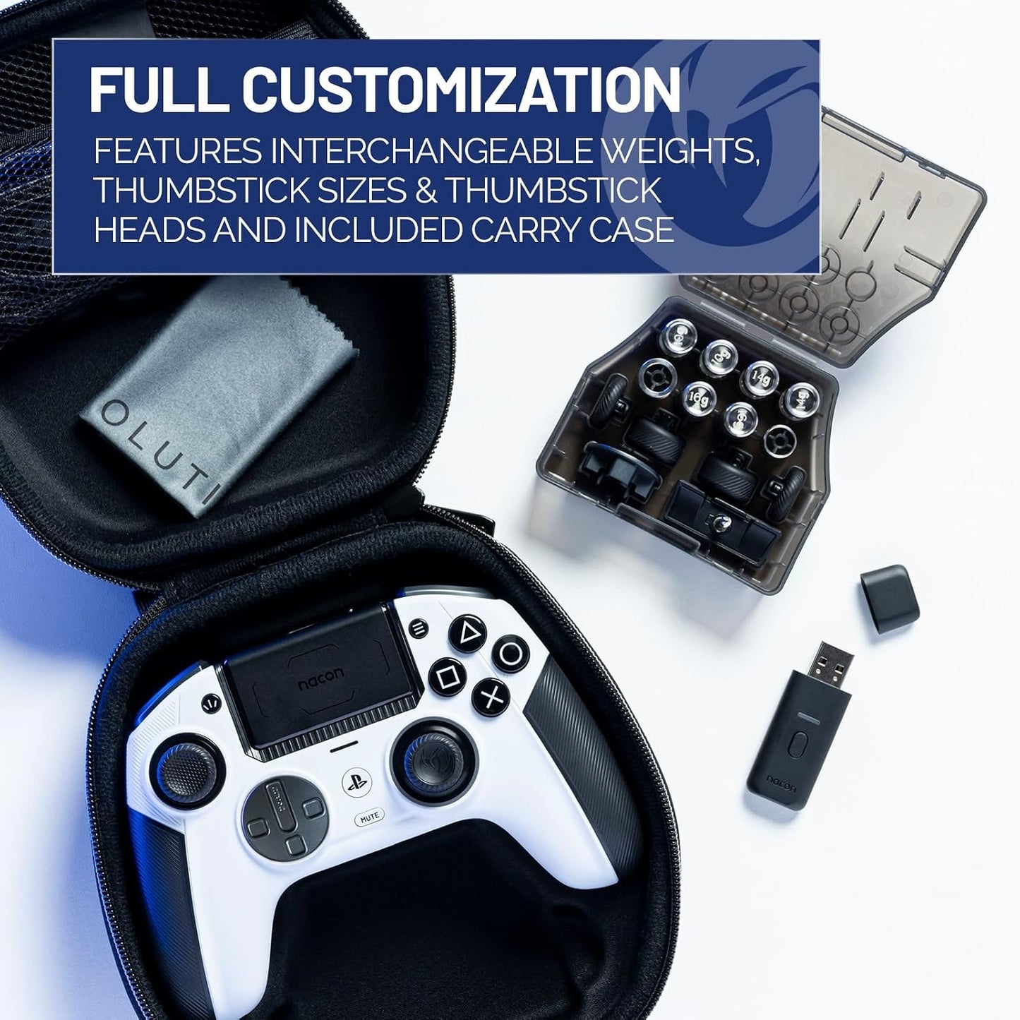 NACON Revolution 5 Pro Officially Licensed PlayStation Wireless Gaming Controller for PS5 / PS4 / PC Black/White 50-1727-01