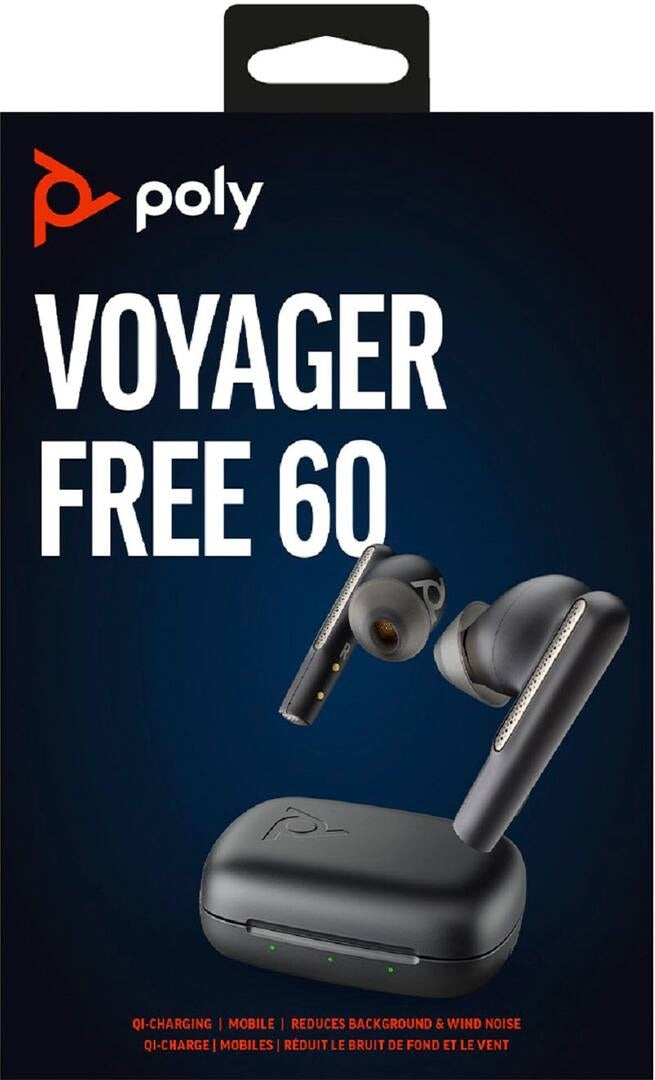 Poly Voyager Free 60 True Wireless Earbuds with Active Noise Canceling - Black 7Y8M2AA