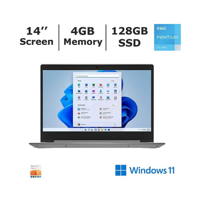 Lenovo IdeaPad 1 Laptop 14" Intel Pentium Silver N5030 4GB/128GB NVMe SSD Win 11 Home S 81VU00D6US