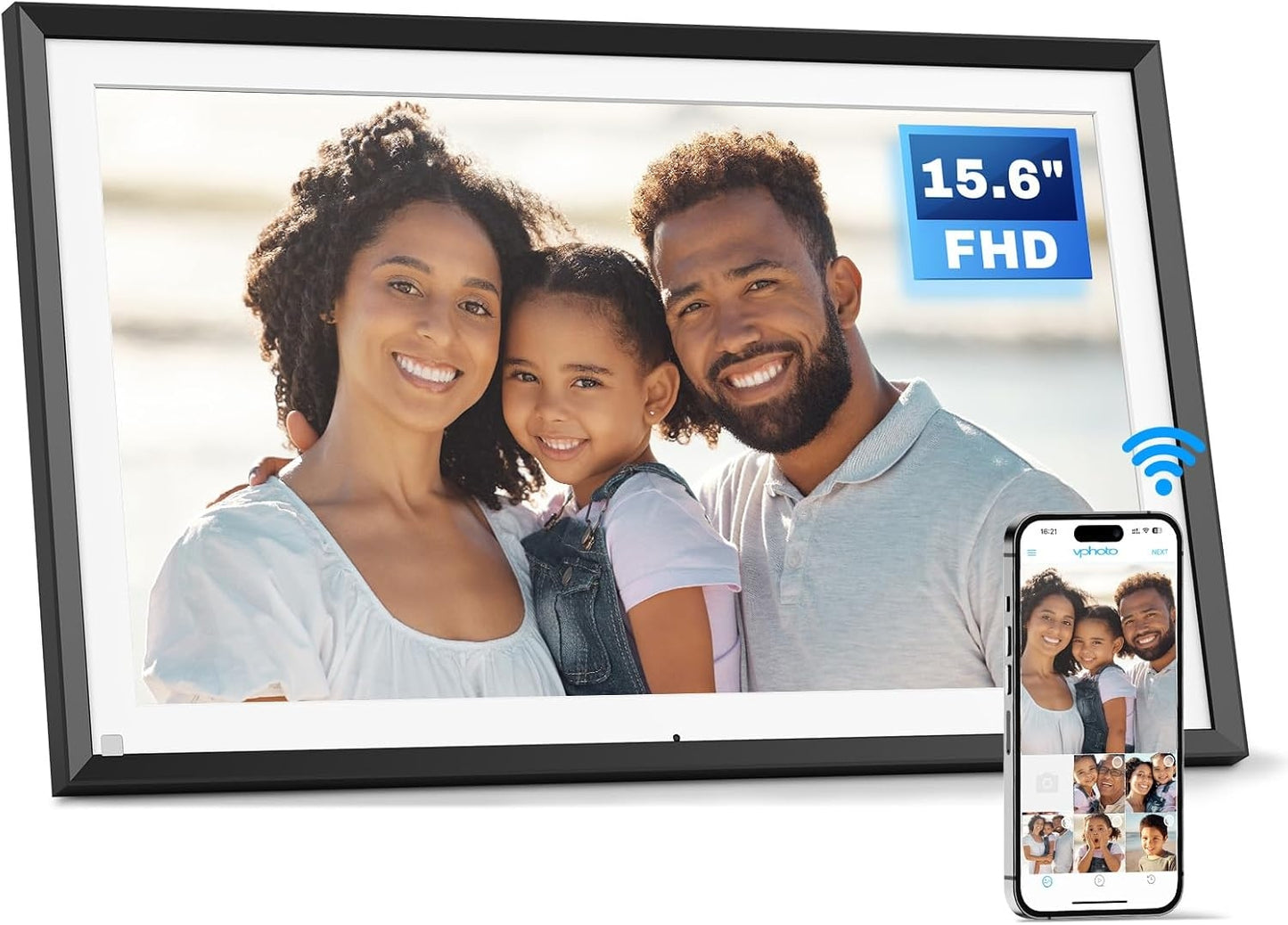 ARKTRONIC 15.6" Wi-Fi Digital Picture Frame 32GB HD IPS Touch Screen W16C-BA