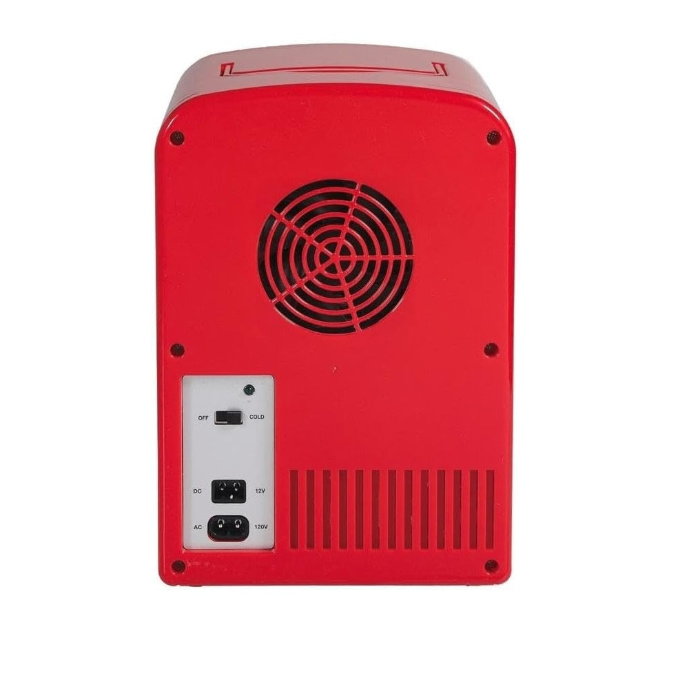 Frigidaire 6 Can or 4L Mini Retro Personal Fridge Cooler Red EFMIS229-RED, Includes 110V home power cord & 12V DC car adapter