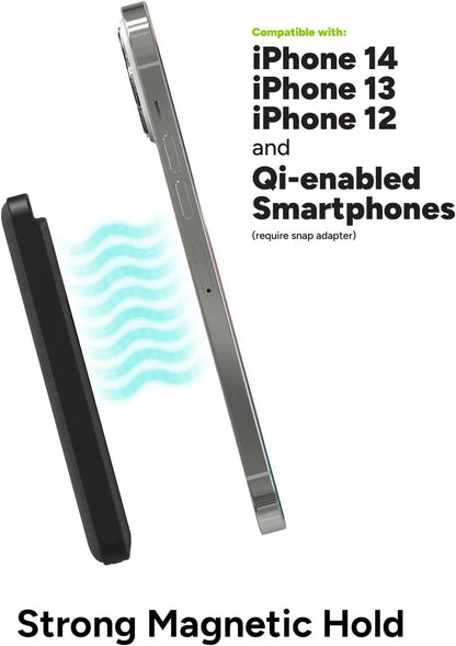 mophie - Snap+ Juice Pack Mini 5,000 mAh Portable Charger with MagSafe Compatibility - Black SNP-JP-MINI