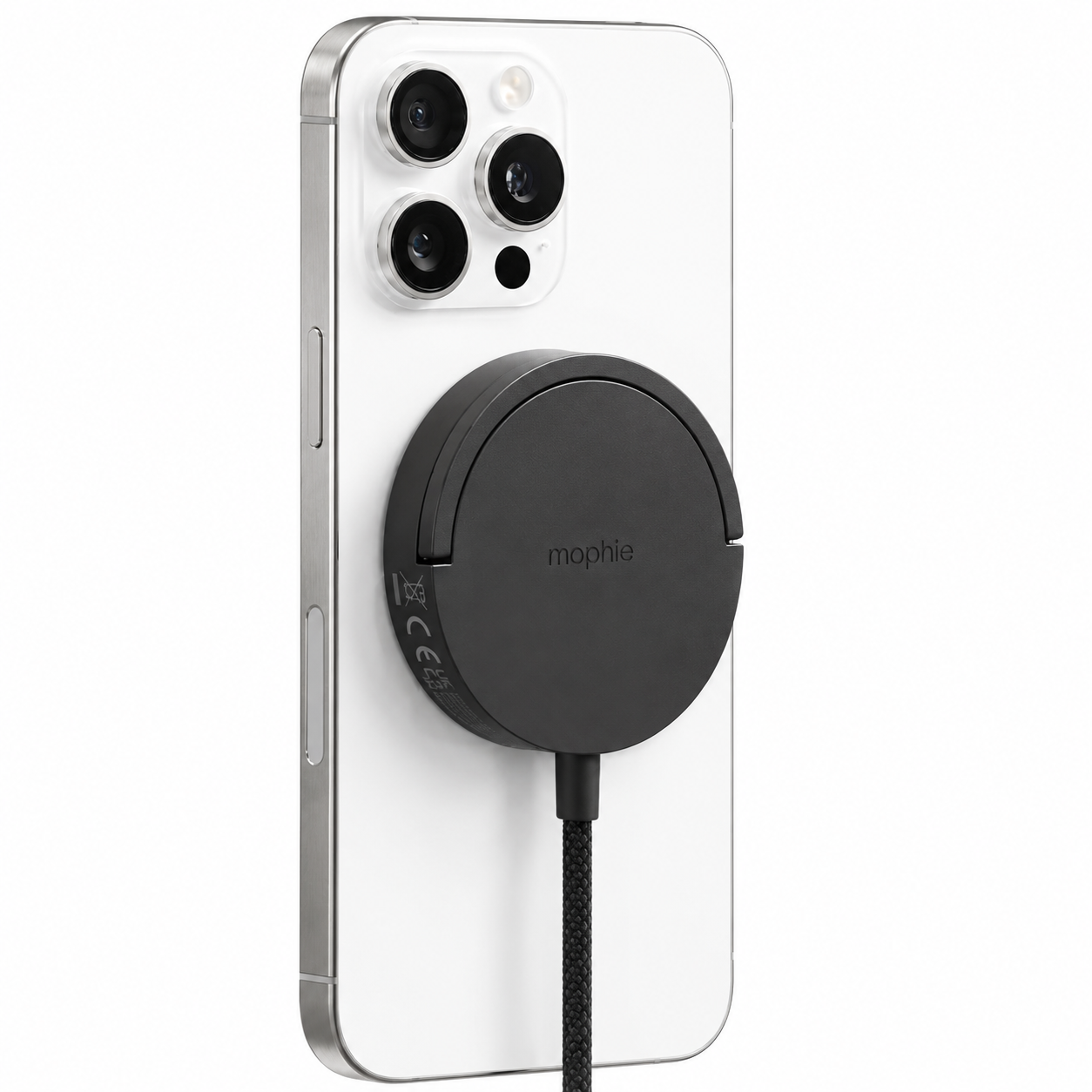 Mophie Qi2 Charging Pad with Kickstand, Up to 15W of wireless power, For iPhone and AirPods - QI2-PAD-KICKS