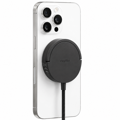 Mophie Qi2 Charging Pad with Kickstand, Up to 15W of wireless power, For iPhone and AirPods - QI2-PAD-KICKS