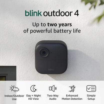 Blink 2pk Outdoor Camera with Mini 2 Camera, Weather Resistant 13' Power Adapter