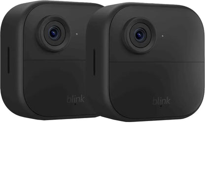 Blink 2pk Outdoor Camera with Mini 2 Camera, Weather Resistant 13' Power Adapter