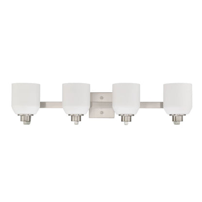 Sunset 4-Light Quartz Vanity Satin nickel Opal Glass F19034-80