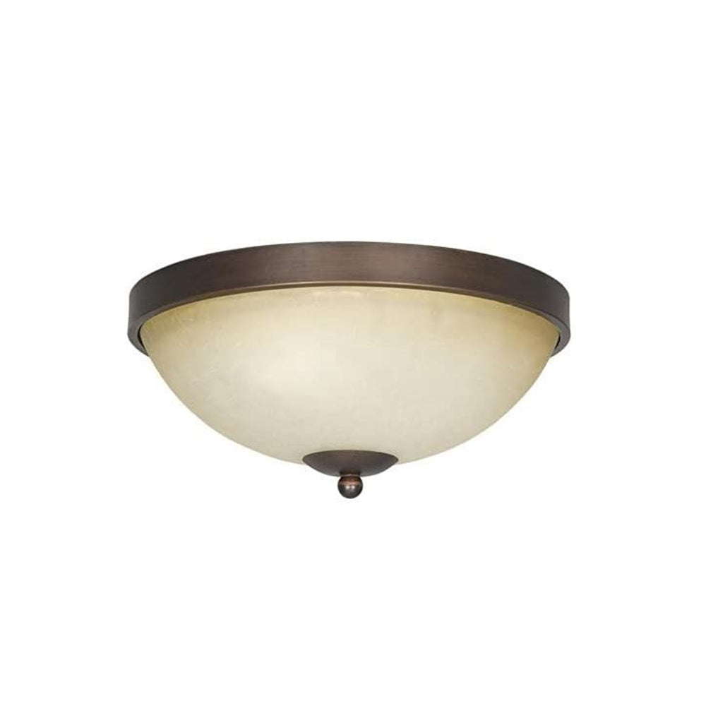Sunset Lighting 2-Light 60W MB Flush Mount w/ Buttercup Glass, Tique Finish F5257-26