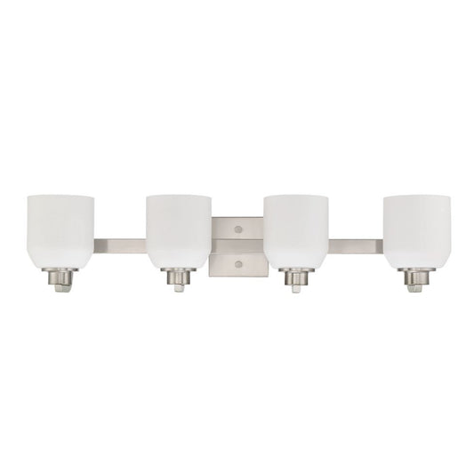 Sunset 4-Light Quartz Vanity Satin nickel Opal Glass F19034-80